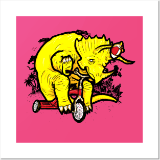 Triceratops on a tricycle Posters and Art